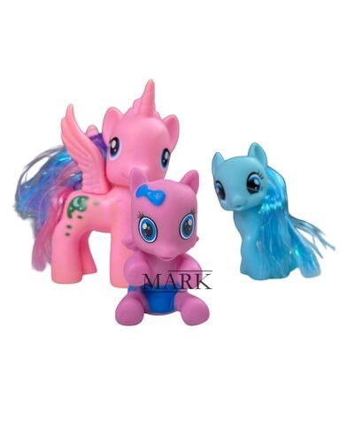 Детский подарочный набор игрушек единороги с расческой в комплекте «My happy horse» L-A22 3+ (AHMD)