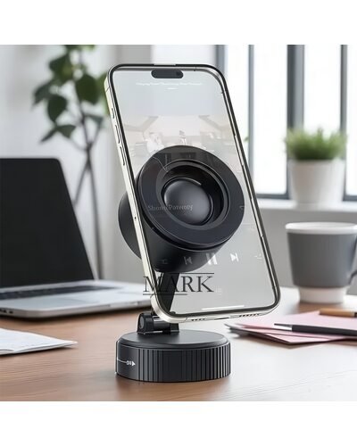 Магнитный держатель для гаджетов на механической присоске со встроенной колонкой A01 (259)