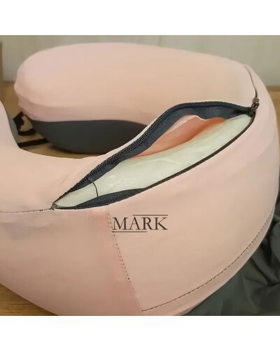 Дорожная подушка с поддержкой шеи, мягкий материал, съемный чехол, Розовый (626)