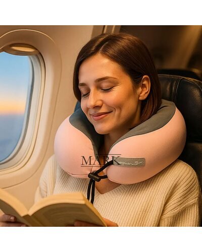 Дорожная подушка с поддержкой шеи, мягкий материал, съемный чехол, Розовый (626)