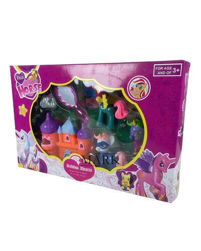 Детский набор фигурок-игрушек с единорогами, зеркальцем, замком «Fun lovely horse» (AHMD)