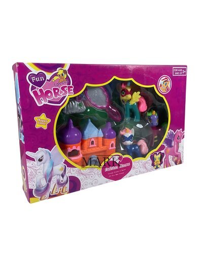 Детский набор фигурок-игрушек с единорогами, зеркальцем, замком «Fun lovely horse» (AHMD)