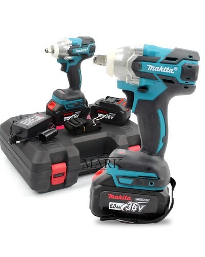 Профессиональный аккумуляторный гайковерт Makita DWT301 с пластиковым кейсом с 2 сменными АКБ (36V, 6AH)