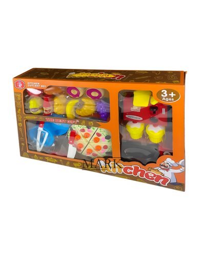 Детский игровой набор кухонная техника, тостер, микроволновка, пицца, продукты Kitchen Fengmei K8835-3 (AHMD)