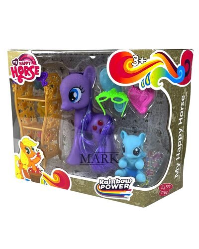 Детский игровой набор пони My happy horse Rainbow power L-A17 (AHMD)