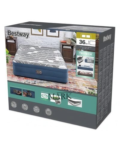 Надувная двуспальная кровать-матрас со встроенным насосом BestWay 6712Y 203 см (LM)