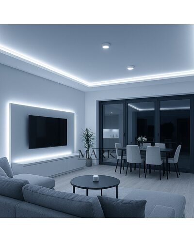 Светодиодная гирлянда 2835 60LED/м IP67 220В 50м лента холодного белого света (YAB)