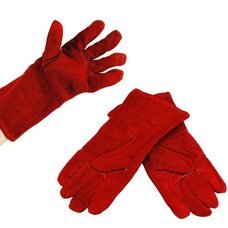 Рукавиці робочі захисні Крагі P-884 з жароміцної шкіри, Червоні (JS)