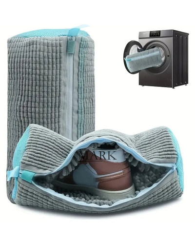Сумка-мешок для стирки обуви в стиральной машине из микрофибры Серый (АX)
