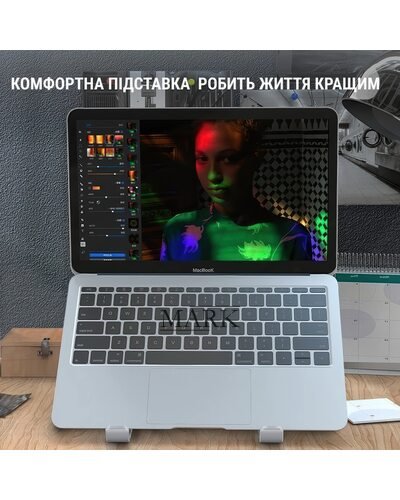 Складная пластиковая подставка для ноутбука и планшета Multi Position Черный (205)