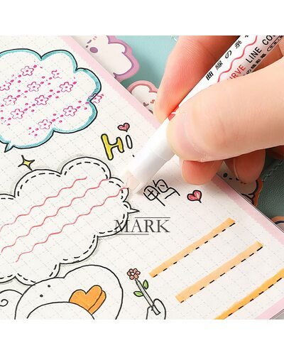 Двухсторонние маркеры MDS-6006 с роликовым механизмом с узорами, набор 6 шт. (218)