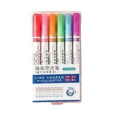 Двухсторонние маркеры MDS-6006 с роликовым механизмом с узорами, набор 6 шт. (218)