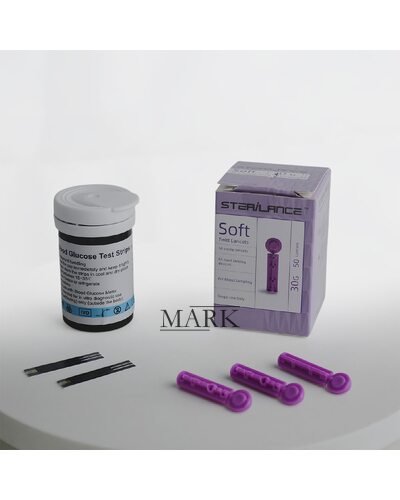 Компактное устройство глюкометр для ежедневного контроля уровня глюкозы в крови + 50 тестов (509)