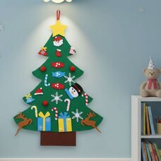 Ялинка з фетру дитяча новорічна з іграшками на липучці 95 х 70 см / 21 іграшка (HA-79)