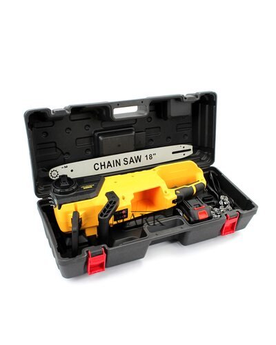 Аккумуляторная пила DeWALT DCMCS574X1 (48V, 12AH, шина 45 см) с бесключевой натяжкой цепи и ручным тормозом в кейсе