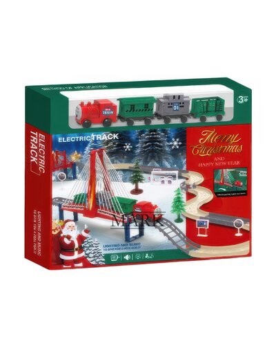 Детская игрушка новогодний рождественский поезд железная дорога «Merry Christmas» 9263-7C (AX)