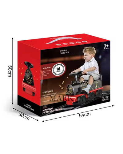 Детская игрушка электрический паровоз с железной дорогой Retro Train Ride-On (AX)