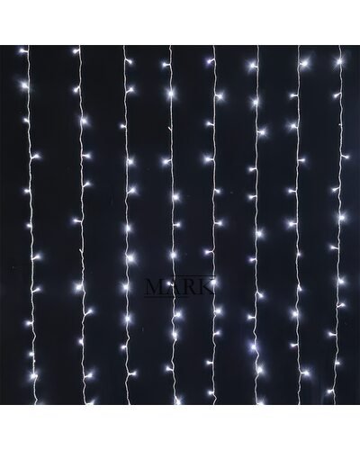 Декоративная LED гирлянда-штора прозрачный провод 480 LED 220В 3х3 м Белый