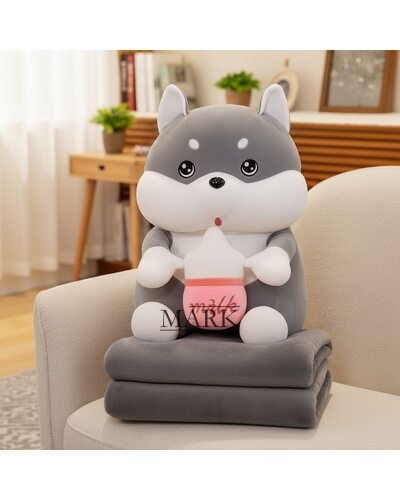 Мягкая игрушка-подушка в виде милого хаски MALLOORY HOME 79-9/12119, Серый (BOT)