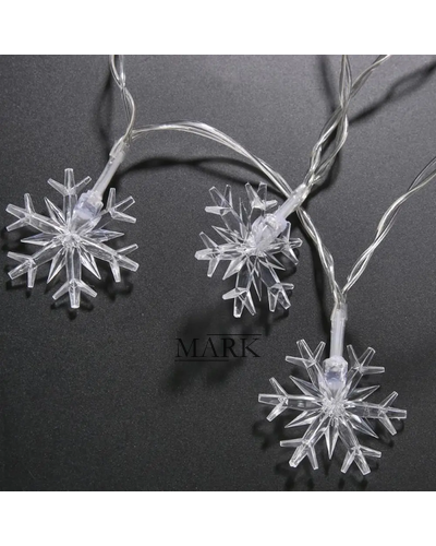 Декоративная светодиодная LED гирлянда «Снежинки» 3 метра на 3 АА батарейках Мульти (ARSH)