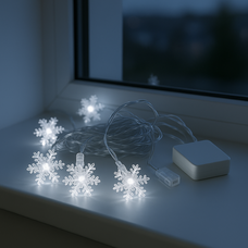 Декоративна світлодіодна LED гірлянда «Сніжинки» 3 метри на 3 АА батарейках Синій (ARSH)