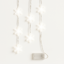 Декоративна світлоідодна LED гірлянда "Сніжинки" 3 метри на 3 АА батарейках Теплий білий (ARSH)