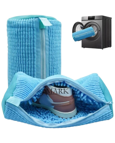 Сумка мешок для стирки обуви в стиральной машине из микрофибры Голубой