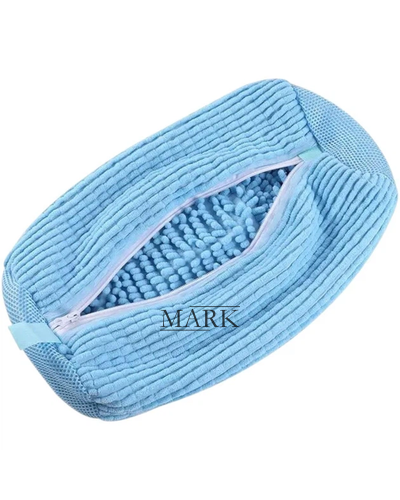 Сумка мешок для стирки обуви в стиральной машине из микрофибры Голубой