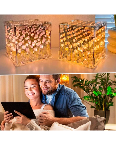 Светодиодный ночник в кубе «Бесконечные тюльпаны» умелые ручки (AX)