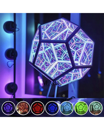 Светодиодный ночник 7 цветов Colorful Light RGB 3D SP620E Додекаэдр 12V USB (ILF)