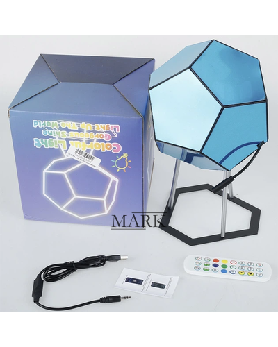 Светодиодный ночник 7 цветов Colorful Light RGB 3D SP620E Додекаэдр 12V USB (ILF)