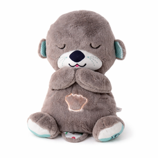 Успокаивающая мягкая игрушка-обнимашка для детей ночник для сна с функцией дыхания "Сказочная выдра" Кофейный (HA-400)