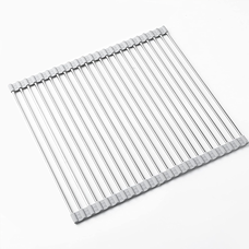 Кухонна складна сушарка для посуду на раковину KitchenWare EasyDry 37х22 см Сіра (HA-359)