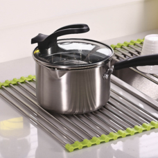 Кухонна складна сушарка для посуду на раковину KitchenWare EasyDry 37х22 см Зелена (HA-359)