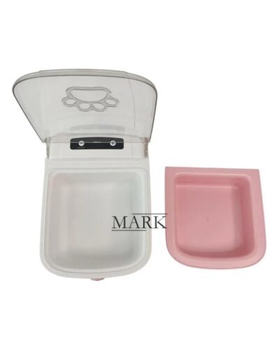 Автоматическая кормушка для кошек и собак с герметичной крышкой и съемной чашей 23×16,5×11 см Розовый (205)
