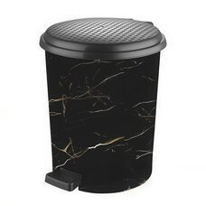 Мусорное ведро с педалью 6 л Турция Черный мрамор (DRK)