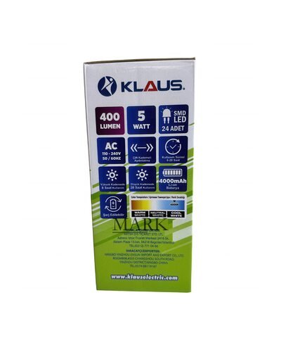 Кемпинговый аккумуляторный светодиодный фонарик-повербанк с зарядкой «Klaus» 24LED 4000mA 6V