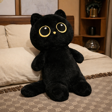 Дитяча м'яка плюшева іграшка Чорний кіт 60 см 360-T-9 (360T)