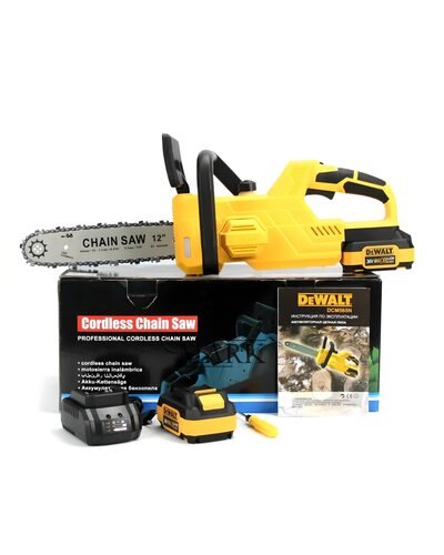 Портативная аккумуляторная цепная пила с 2 сменными АКБ DeWalt DCM565N (36V, 6Ah)