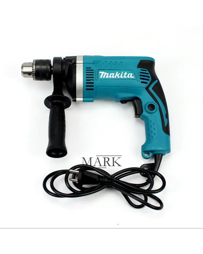 Ударный дрель с набором сверл, бит, камней кейс для хранения MAKITA HP1630 (710 ВТ, 0-3200 ОБ./МИН.)