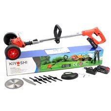 Портативний акумуляторний тример на колесах з 2 змінними АКБ KIYOSHI (18V, 6AH)