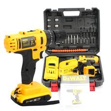 Аккумуляторный беспроводной шуруповерт с набором инструментов и кейсом для хранения 2 аккумулятора в комплекте DeWALT DCD771 (24V, 6AH)