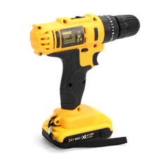 Аккумуляторный беспроводной шуруповерт с набором инструментов и кейсом для хранения 2 аккумулятора в комплекте DeWALT DCD771 (24V, 6AH)