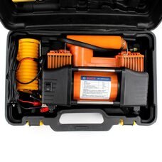 Мощный двухпоршневой автомобильный компрессор с пластиковым кейсом в комплекте Bosch 12V