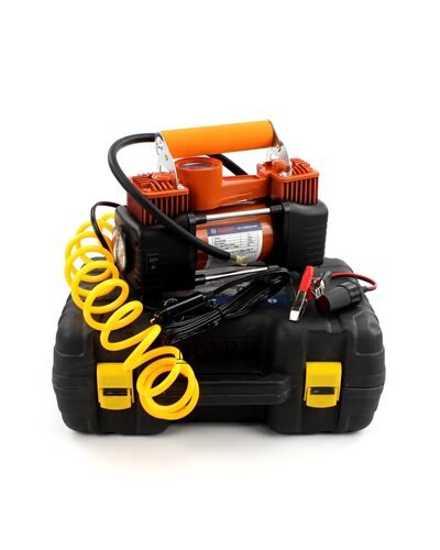 Мощный двухпоршневой автомобильный компрессор с пластиковым кейсом в комплекте Bosch 12V