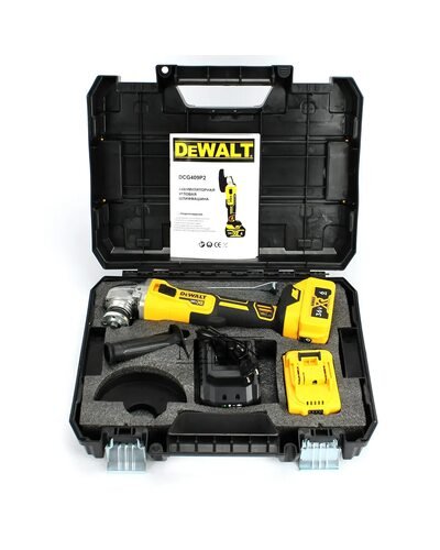 Аккумуляторная угловая шлифмашина DeWalt DCG405P2 (36V 5AH) 800 Вт, 9000 об/мин Аккумуляторная угловая шлифмашина DeWalt DCG405P2 (36V 5AH) 800 Вт, 9000 об/мин