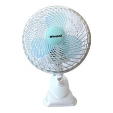 Настільний вентилятор Wimpex WX707 на прищіпці 50 Вт, діаметр лопатей 18 см, працює від мережі, Білий (243)