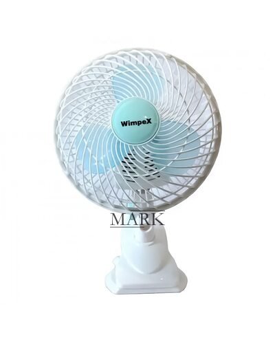 Настольный вентилятор Wimpex WX707 на прищепке 50 Вт, диаметр лопастей 18 см, работает от сети, Белый (243)
