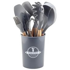 Універсальний силіконовий багатофункціональний набір кухонного приладдя Kitchen Set 12 предметів Сірий (HA-50)