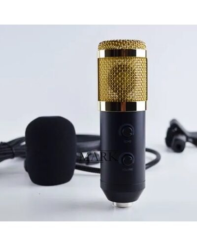 Студийный микрофон с кронштейном со стойкой и ветрозащитой Music DJ. M 800U Черно-золотой (ЖЯ)